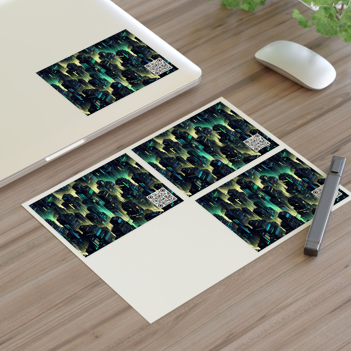 Tech Noir Aesthetics Tech-Forward Urban Dystopia Sticker Sheets - 8404 Design-68