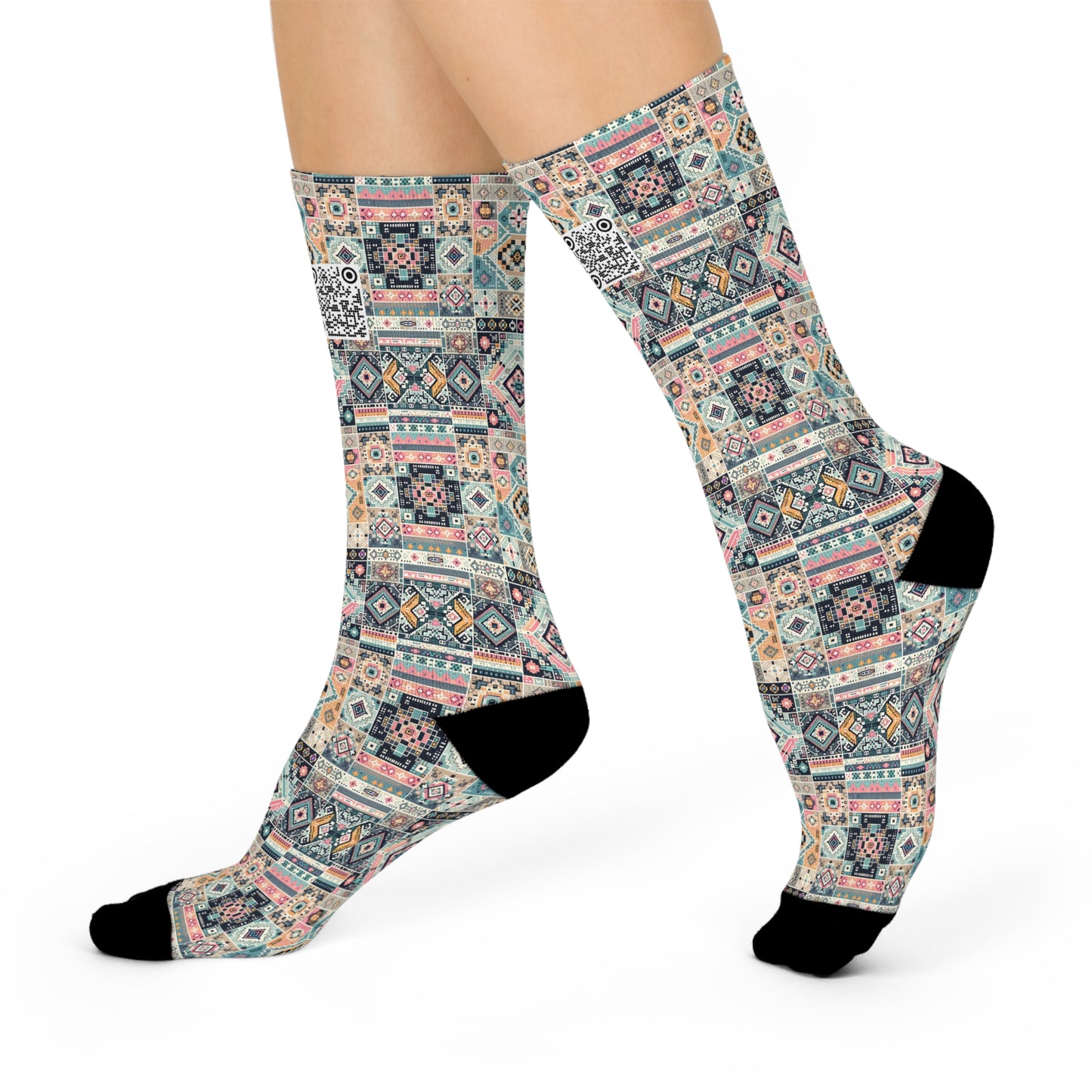 Digital Artisanal Fusion Digital Artisanal Cushioned Crew Socks - 8404 Design-55