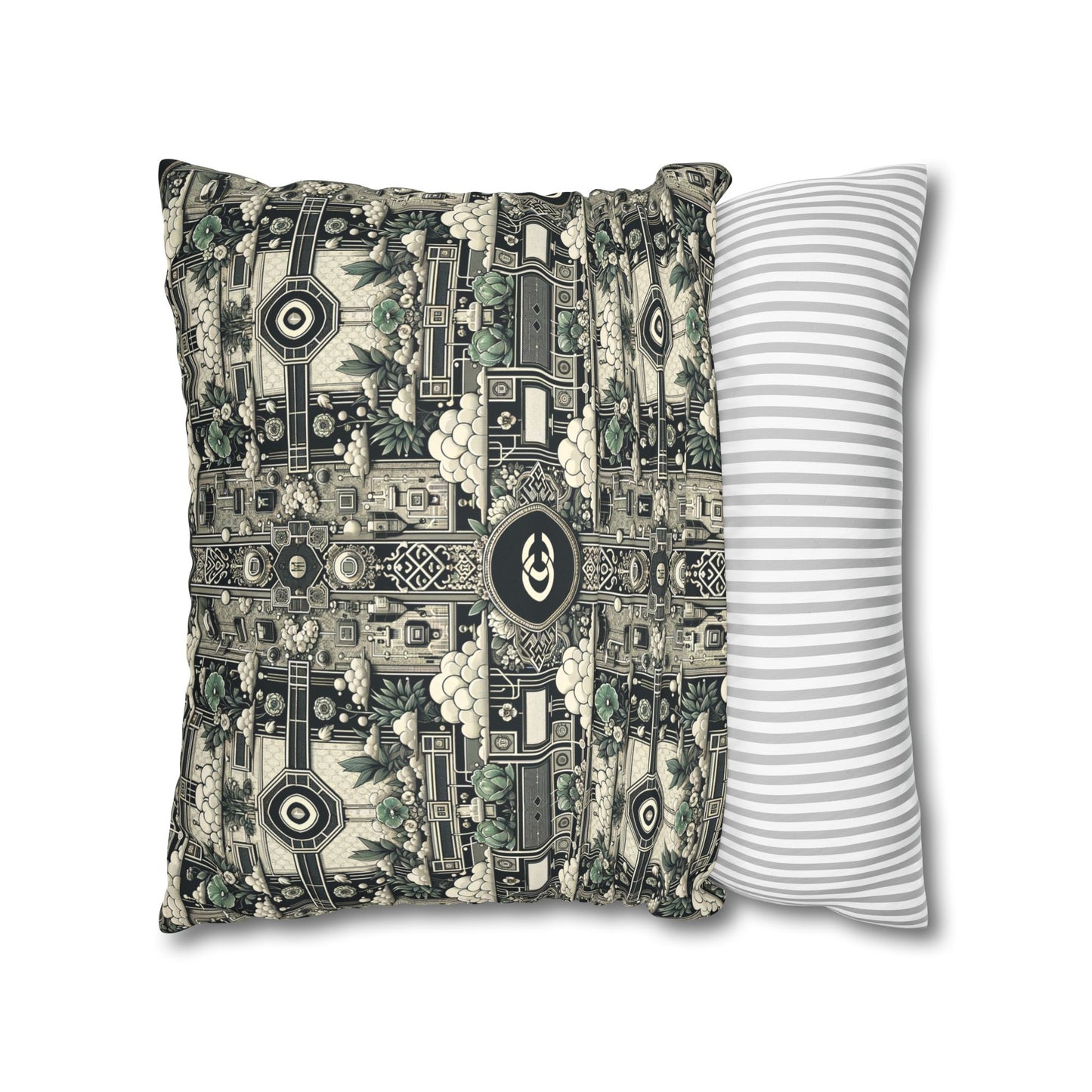 Cyber Garden Party Tech Garden Extravaganza Faux Suede Square Pillowcase - 8404 Design-54