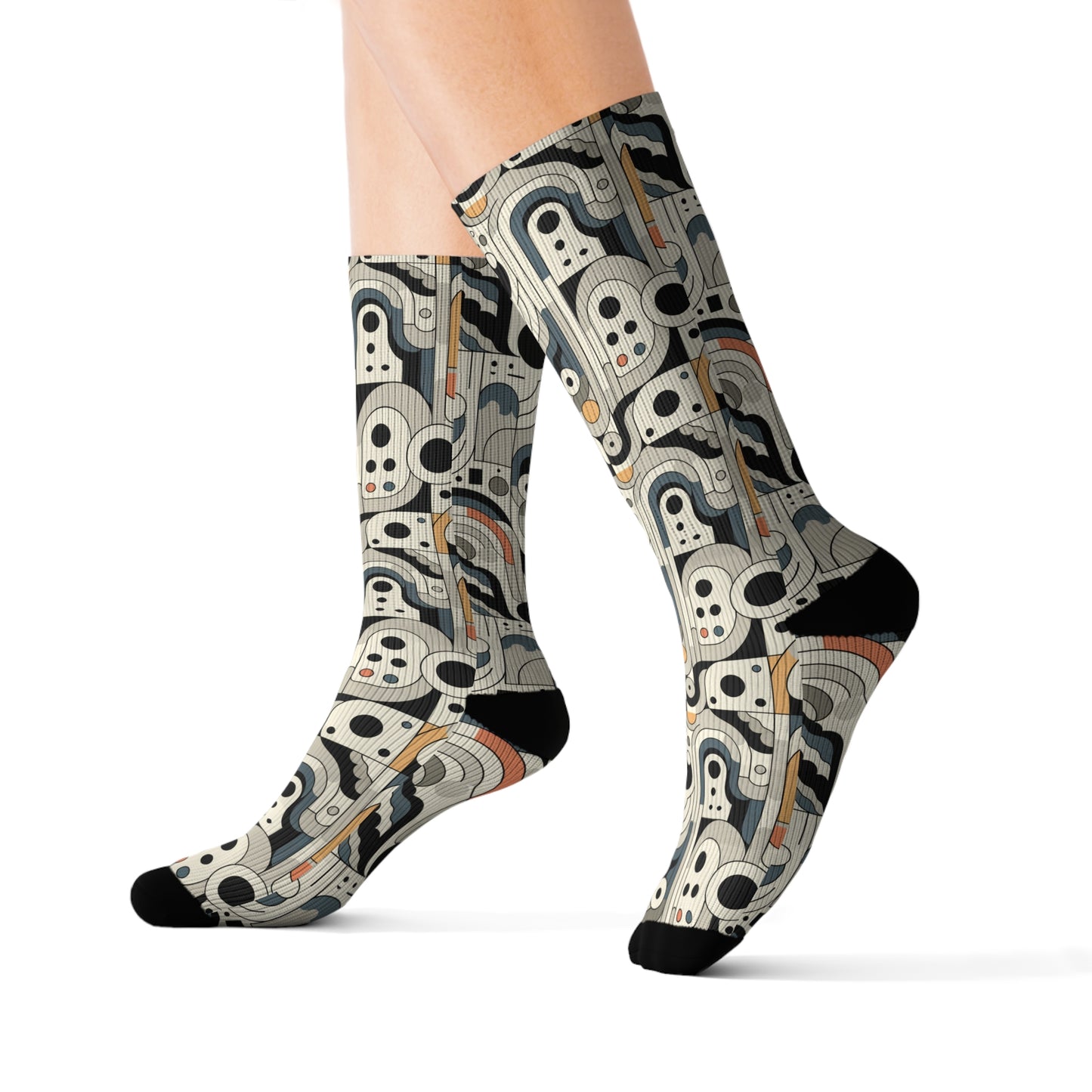 Modern Minimalism Minimalist Tech Sublimation Socks - 8404 Design-60