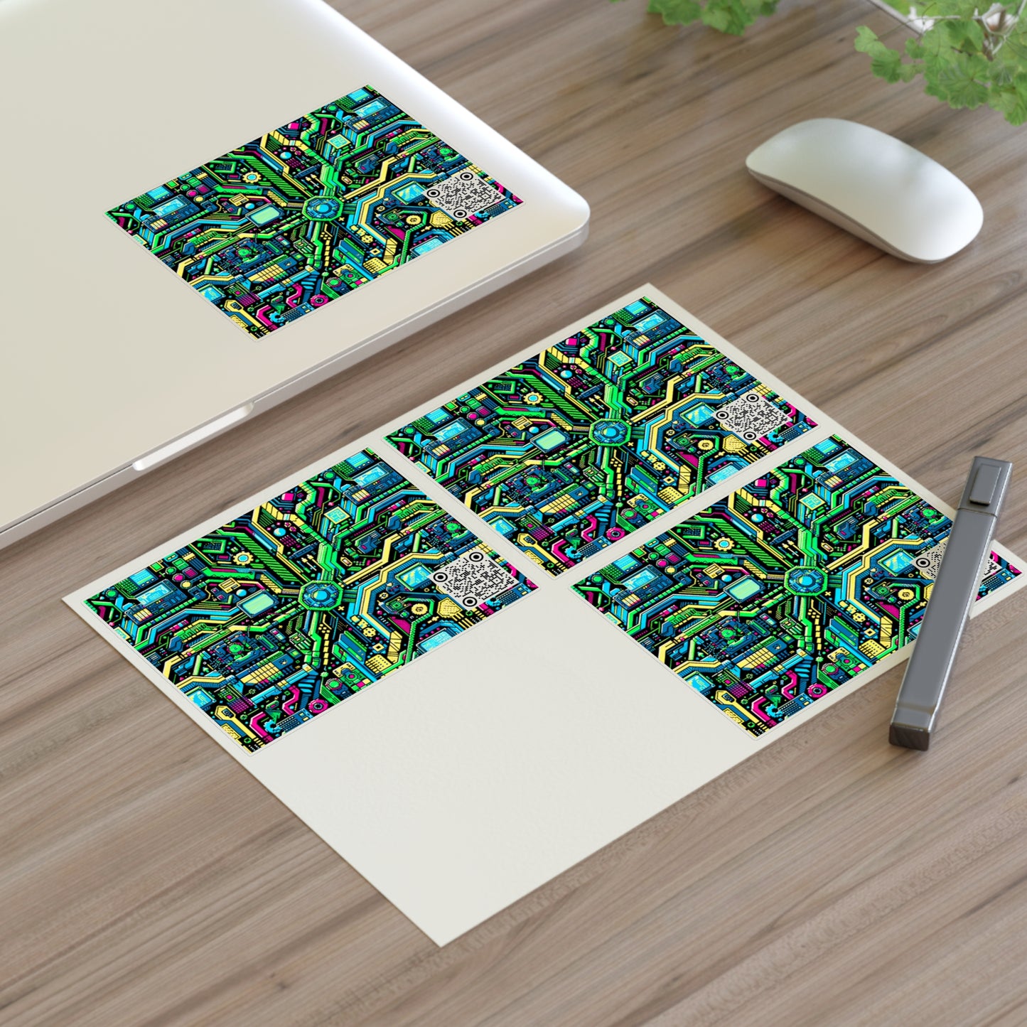 Digital Nomad Chic Cyberpunk Tech Sticker Sheets - 8404 Design-43