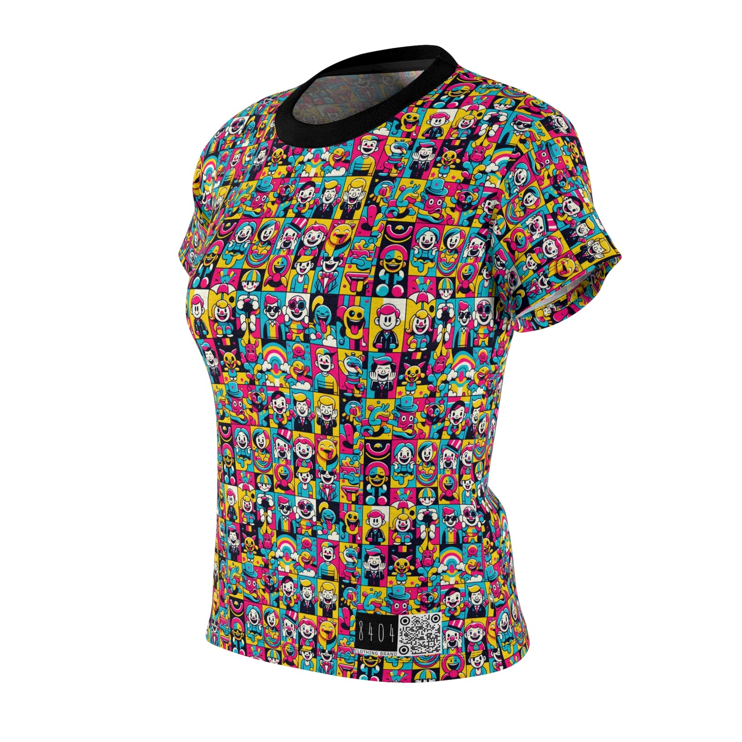 Neon Pop Playful Pop Culture Mashup Women's Cut & Sew Tee - 8404 Design-60