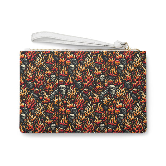 Flame Graphics Maximalist Streetwear Clutch Bag - 8404 Design-76