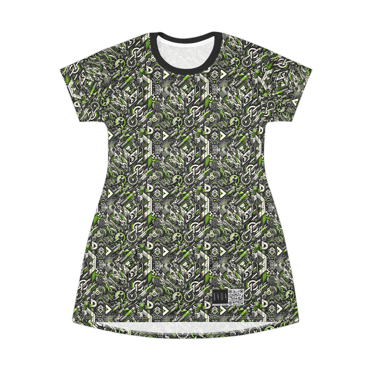 Graffiti Tech Fusion Bold Streetwear Fusion T-Shirt Dress - 8404 Design-59