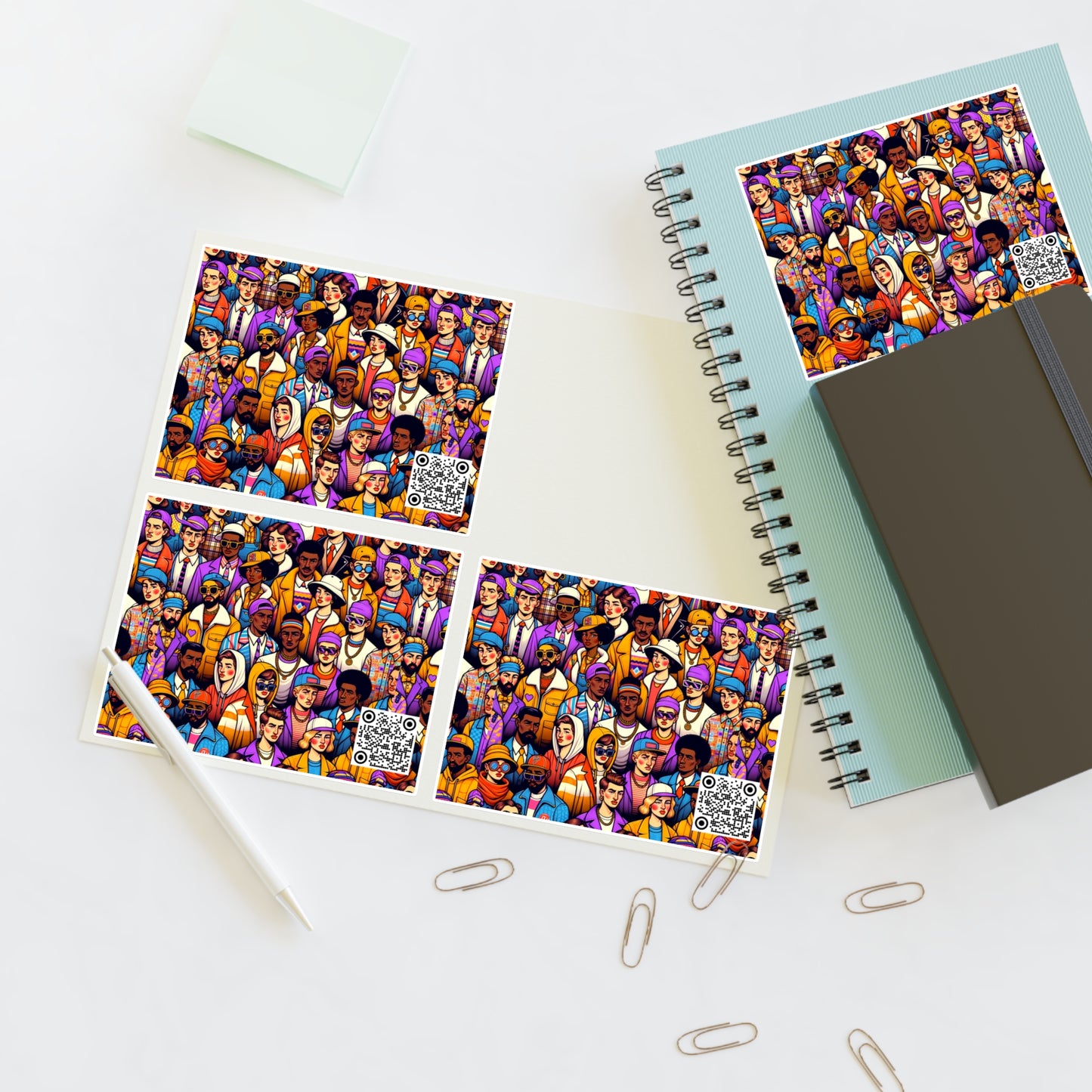 Digital Retro Aesthetics Nostalgic Yet Vibrant Streetwear With a Modern Twist Sticker Sheets - 8404 Design-58