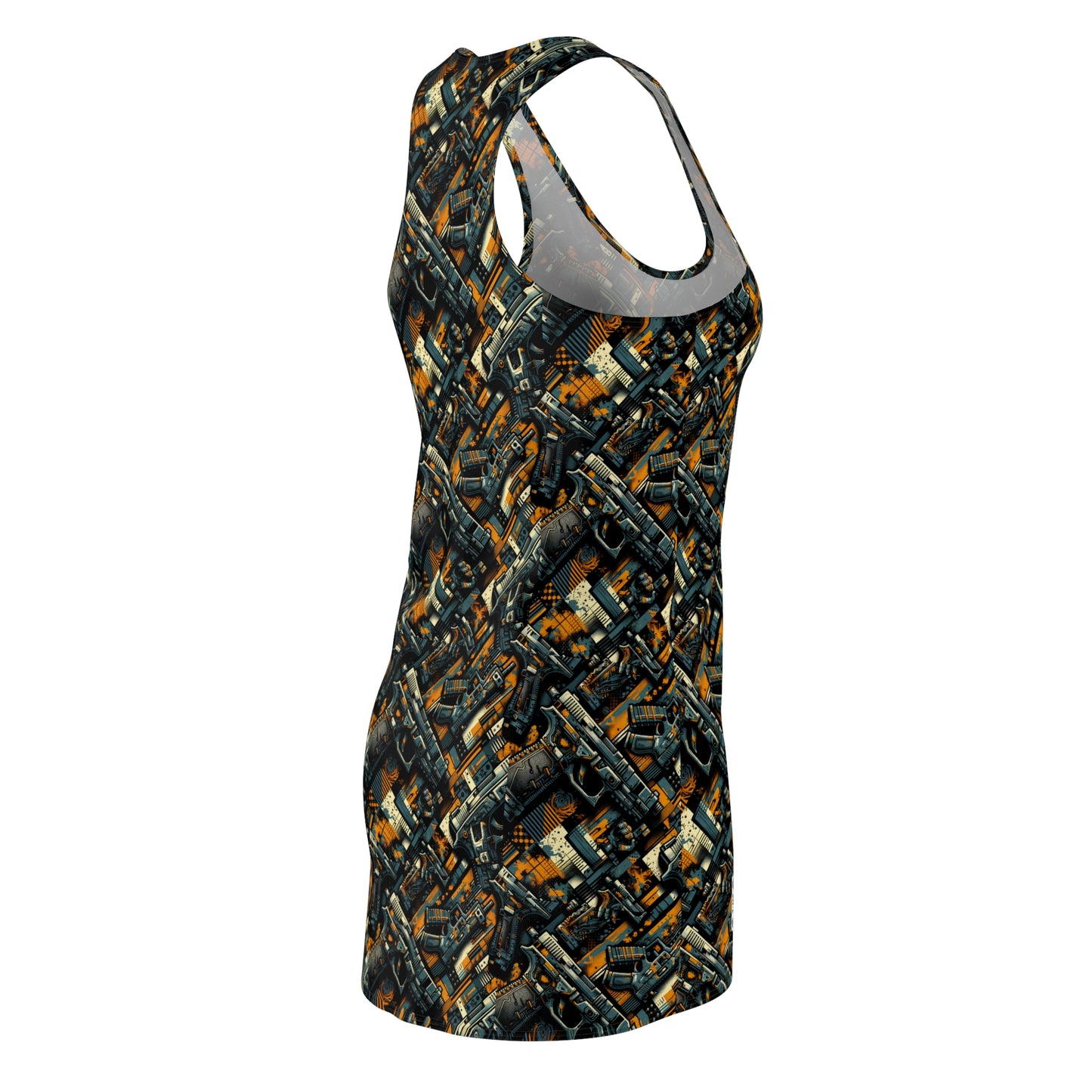Digital Punk Futuristic Grunge Women's Cut & Sew Racerback Dress - 8404 Design-47