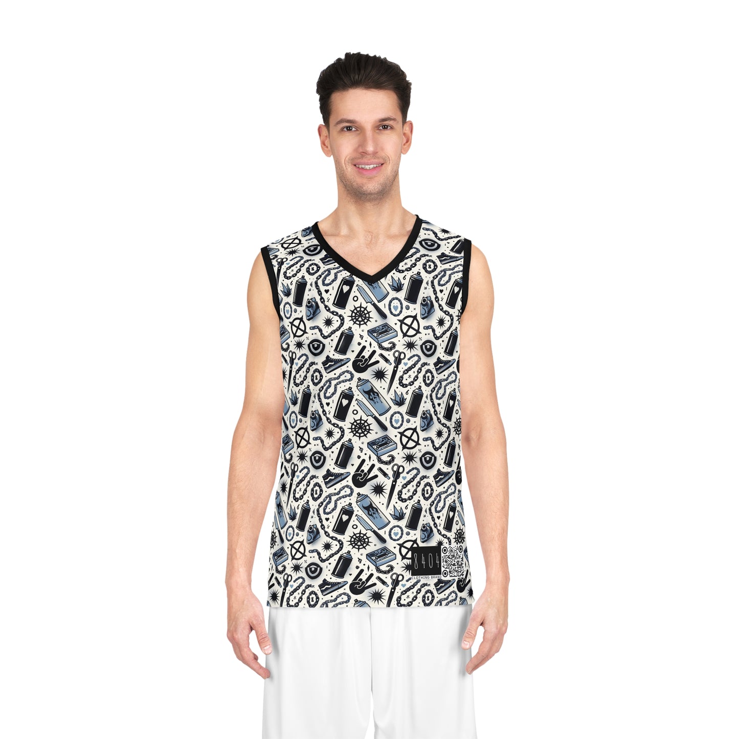 Cultural Rebellion Graphics Edgy and Rebellious With a Hint of Nostalgia Basketball Jersey - 8404 Design-57
