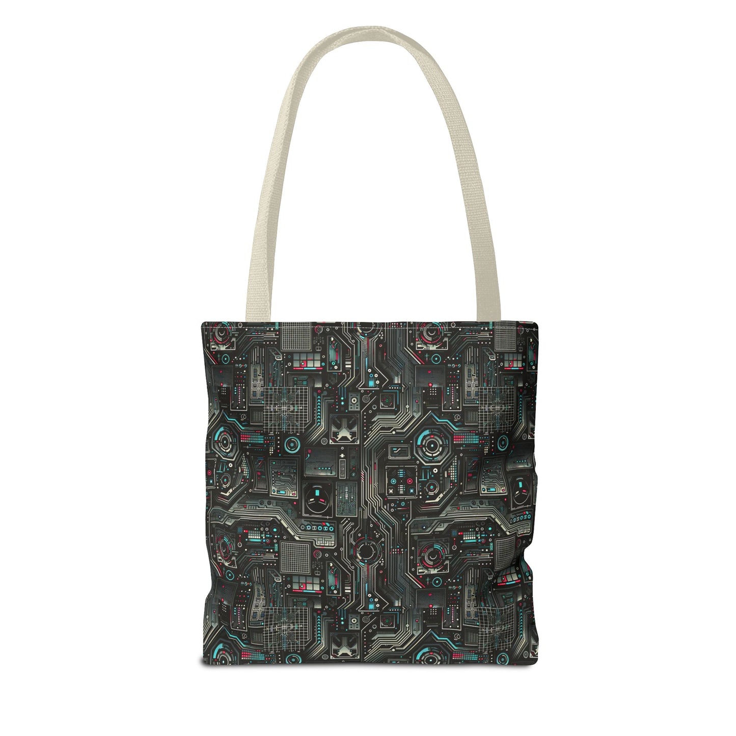 Tech Noir Aesthetics Sleek Tech Streetwear Tote Bag - 8404 Design-52