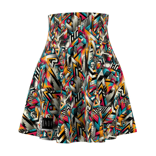 Graffiti Revival Urban Street Art Women's Skater Skirt - 8404 Design-62