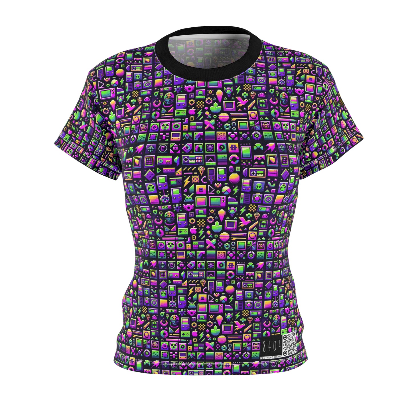 Digital Nostalgia Remix Modern Vintage Fusion Women's Cut & Sew Tee - 8404 Design-49
