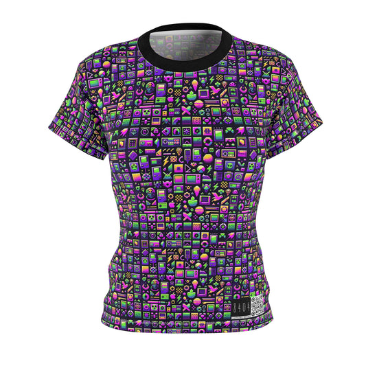 Digital Nostalgia Remix Modern Vintage Fusion Women's Cut & Sew Tee - 8404 Design-49