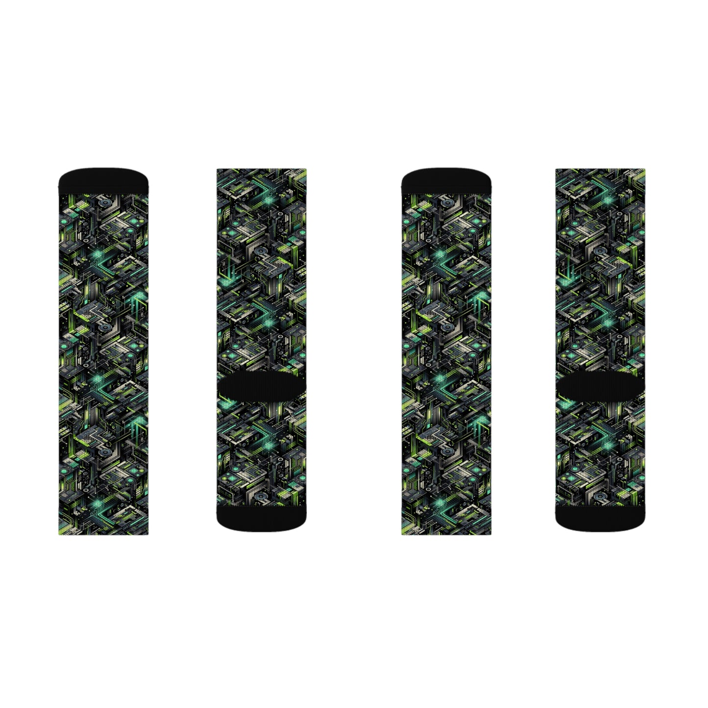 Tech-Infused Graphics Tech-Forward Streetwear Sublimation Socks - 8404 Design-47