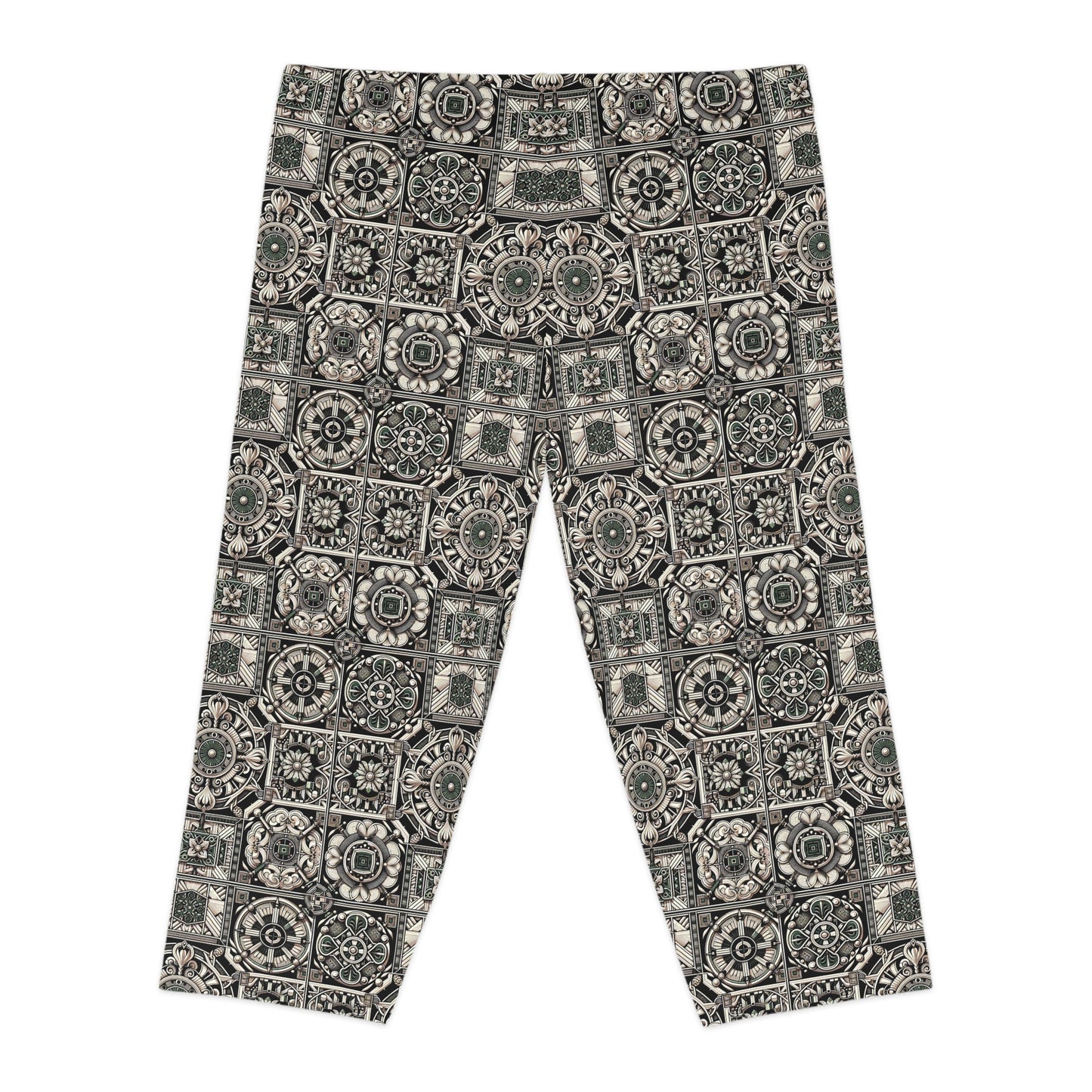 Cyber Garden Party Tech Garden Extravaganza Women's Capri Leggings - 8404 Design-45