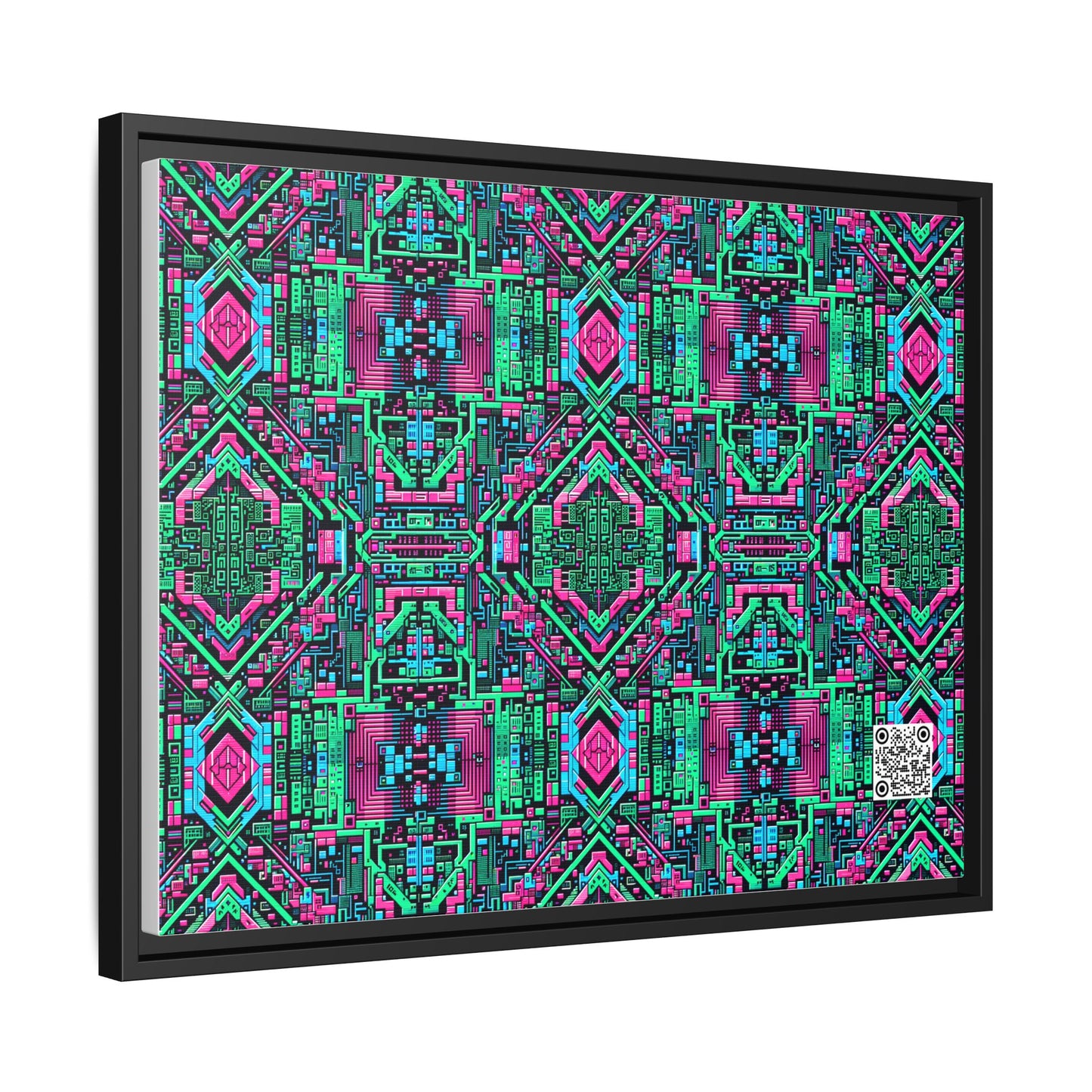 Digital Glitch Vibes Tech-Inspired Streetwear Matte Canvas, Framed (multi-Color) - 8404 Design-71 A