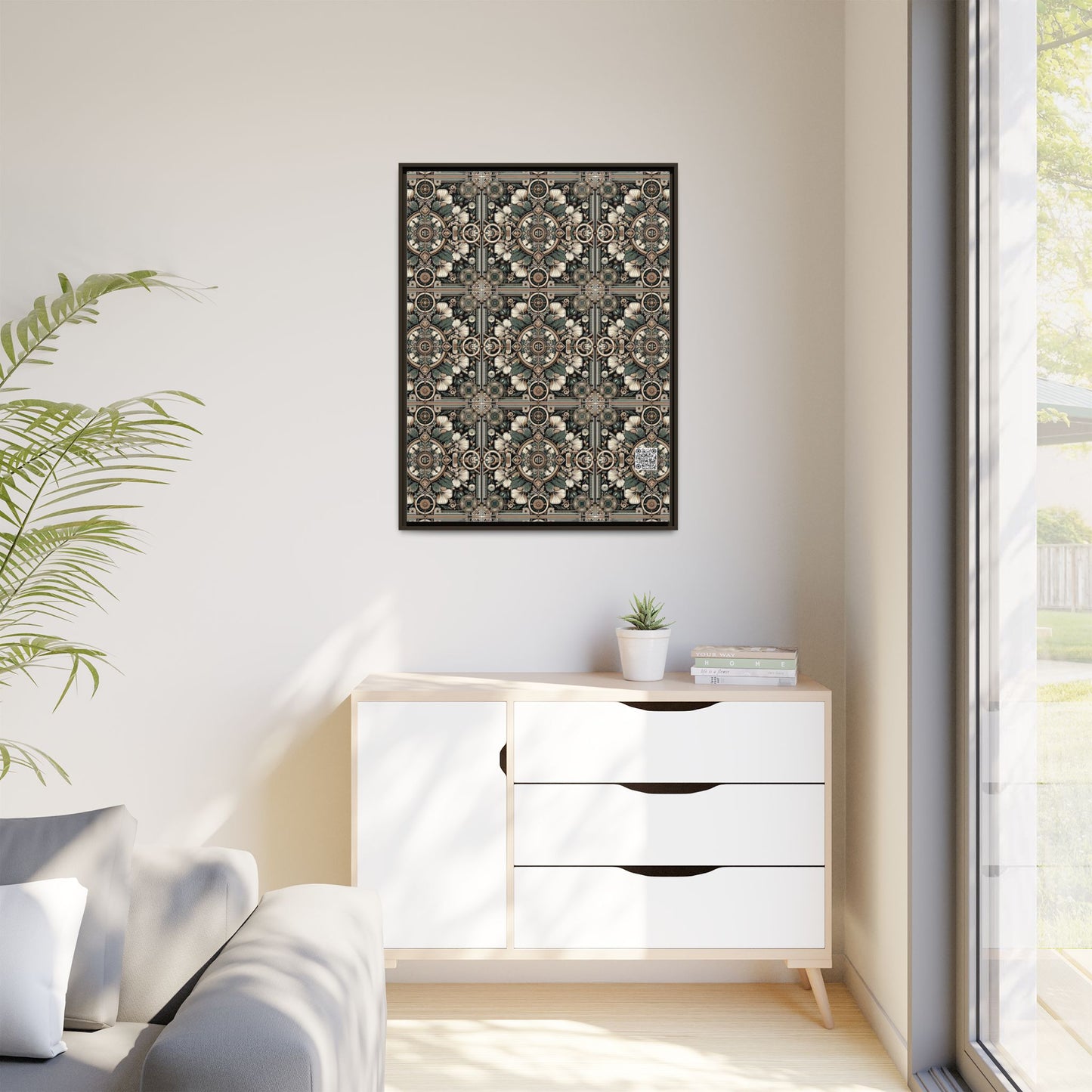 Cyber Garden Party Tech Garden Extravaganza Matte Canvas, Framed (multi-Color) - 8404 Design-66 A