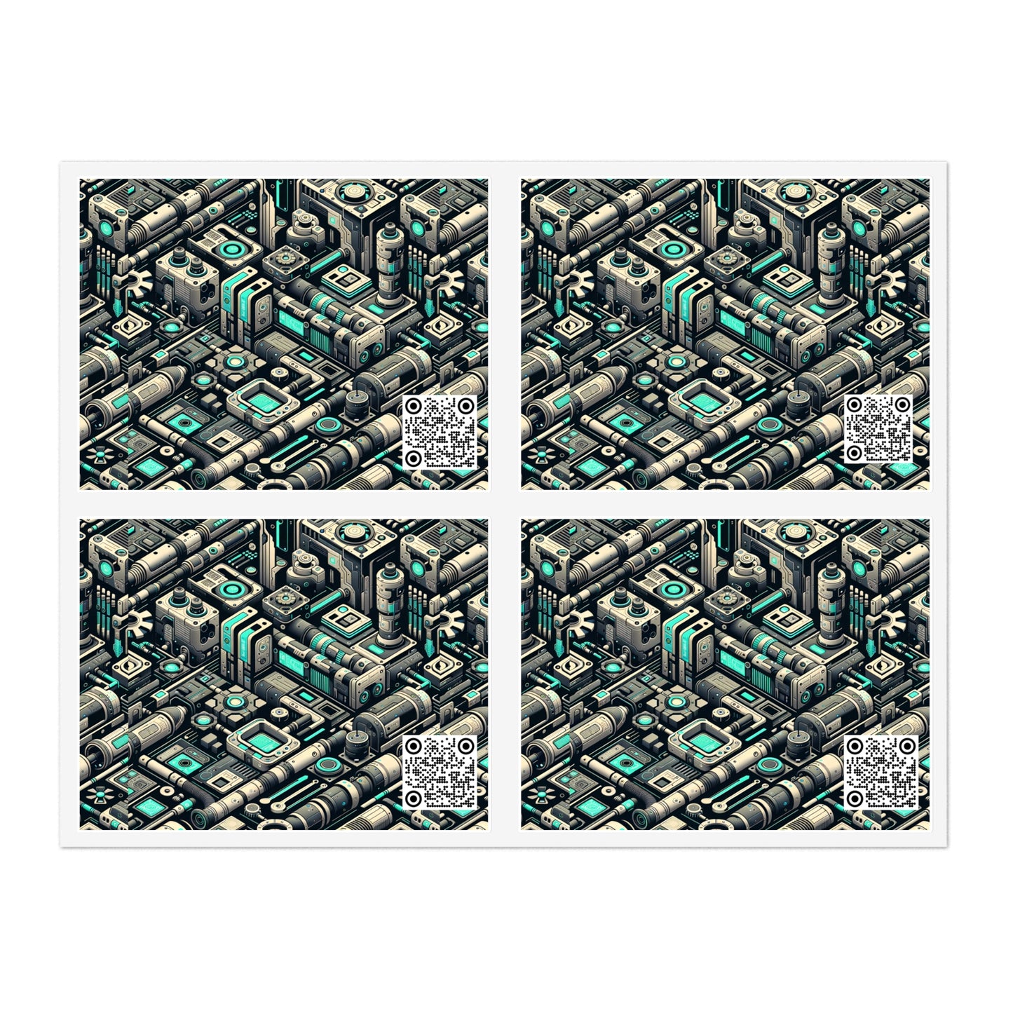Tech Utility Fusion Modern Tech Streetwear Sticker Sheets - 8404 Design-49