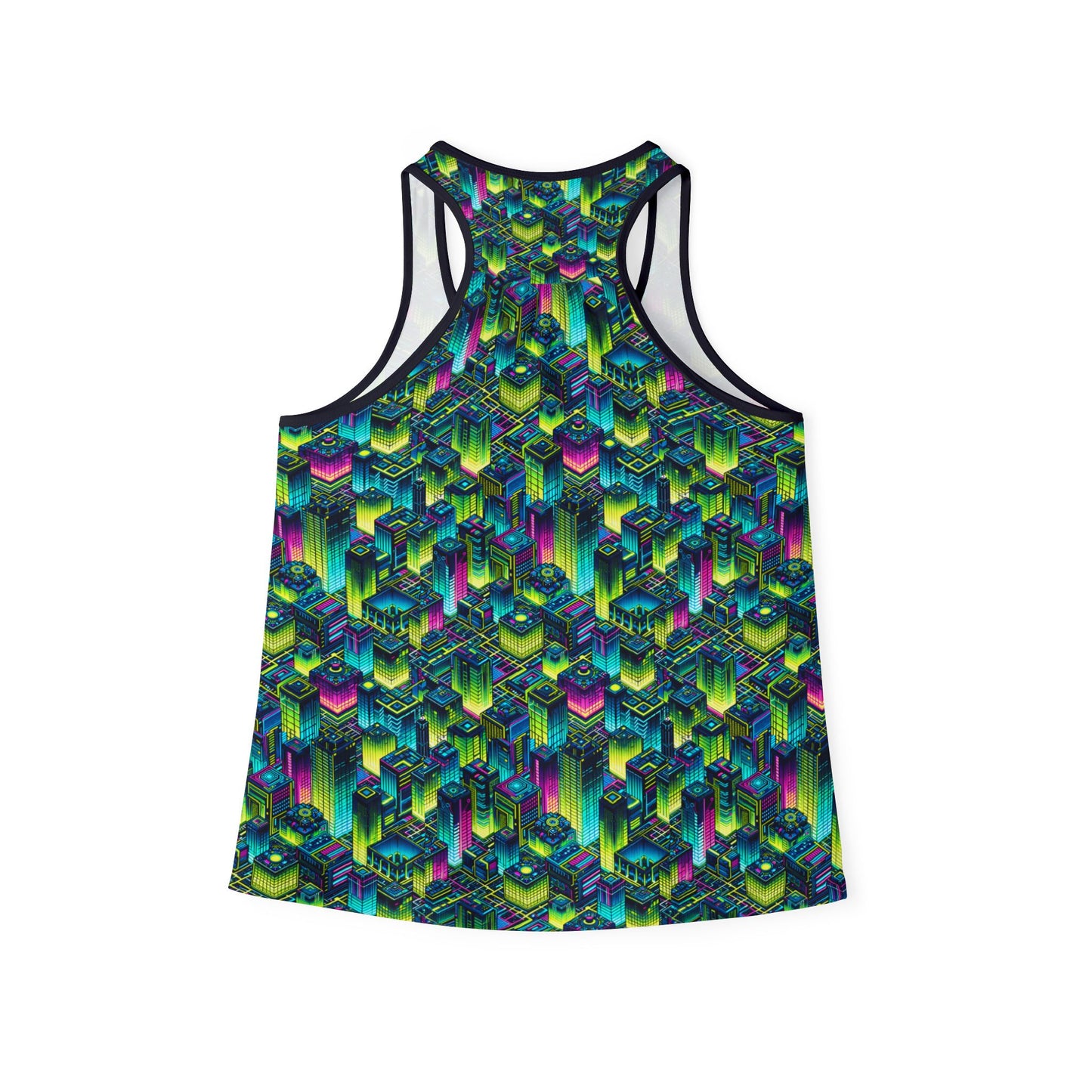 Tech-Infused Neon Tech-Forward Streetwear Women's Tank Top - 8404 Design-65