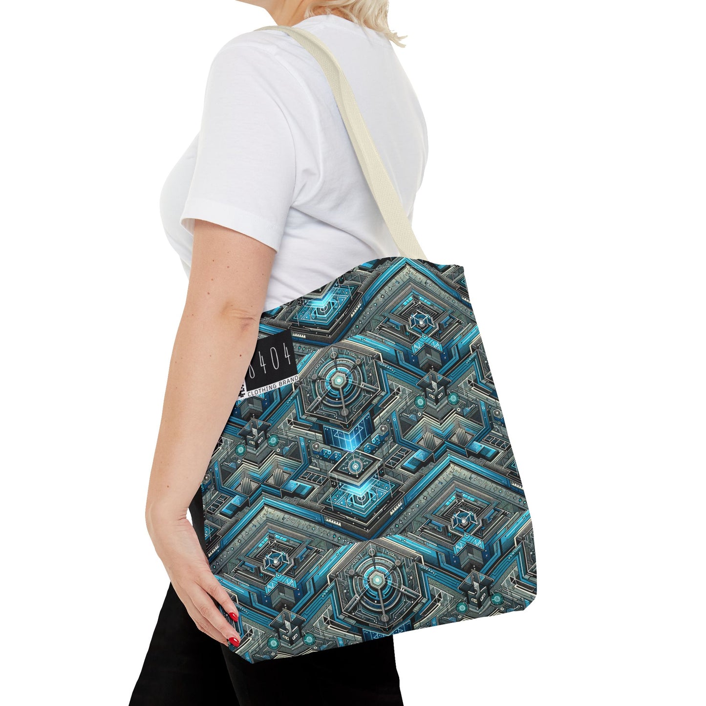 Tech-Infused Futurism Sleek Tech Edge Tote Bag - 8404 Design-49