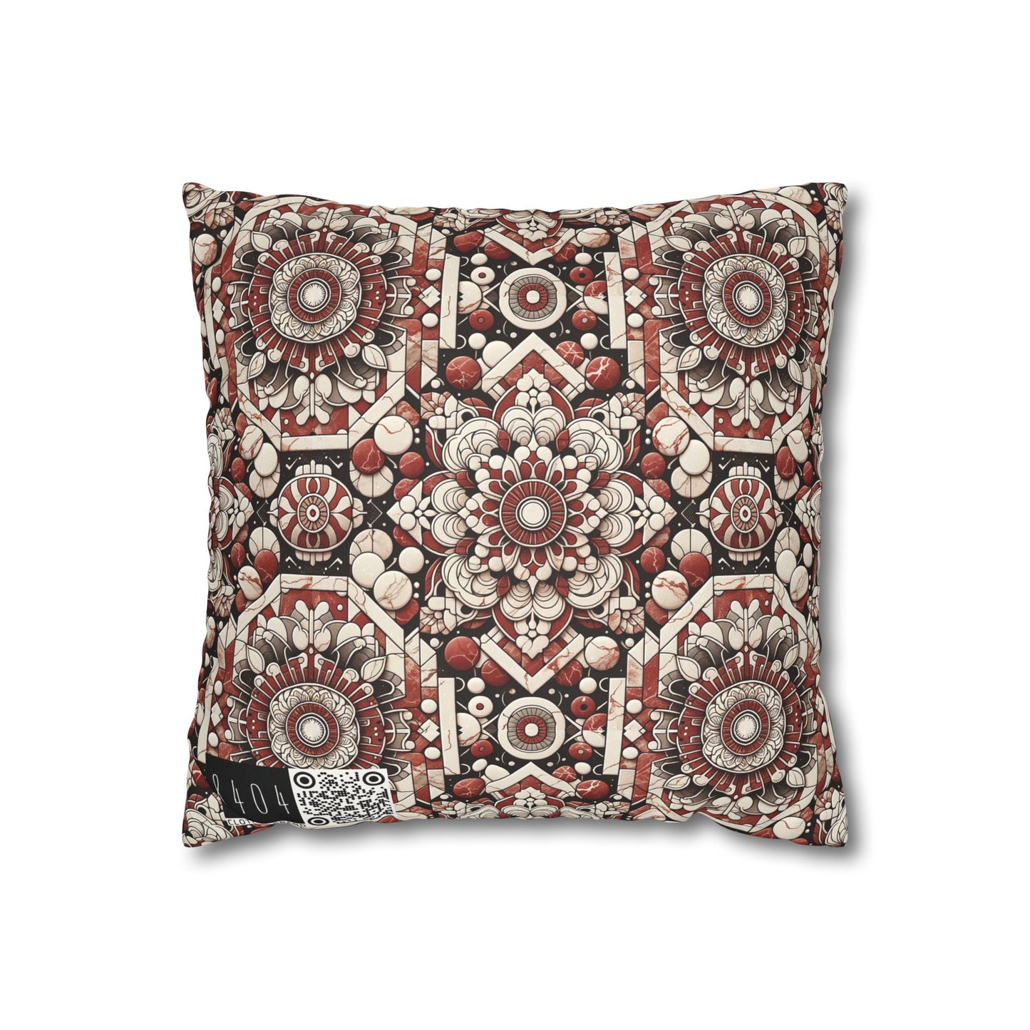 Neo Jomon Sculptural Aesthetics Artisanal Streetwear Faux Suede Square Pillowcase - 8404 Design-55