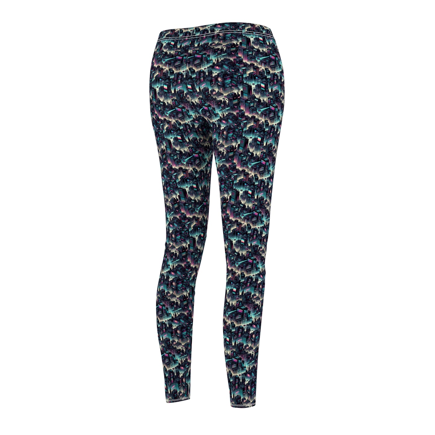 Digital Rebellion Tech-Inspired Streetwear Women's Cut & Sew Casual Leggings - 8404 Design-51