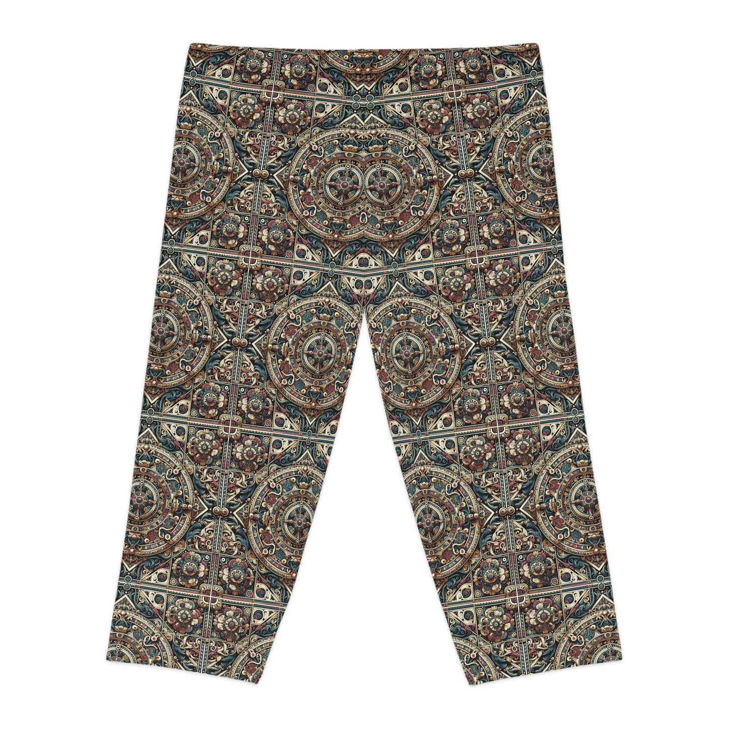 Urban Renaissance Historical Fusion With Street Edge Women's Capri Leggings - 8404 Design-57