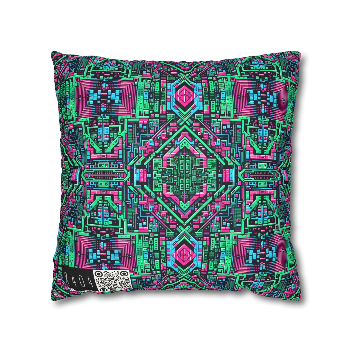 Digital Glitch Vibes Tech-Inspired Streetwear Faux Suede Square Pillowcase - 8404 Design-71