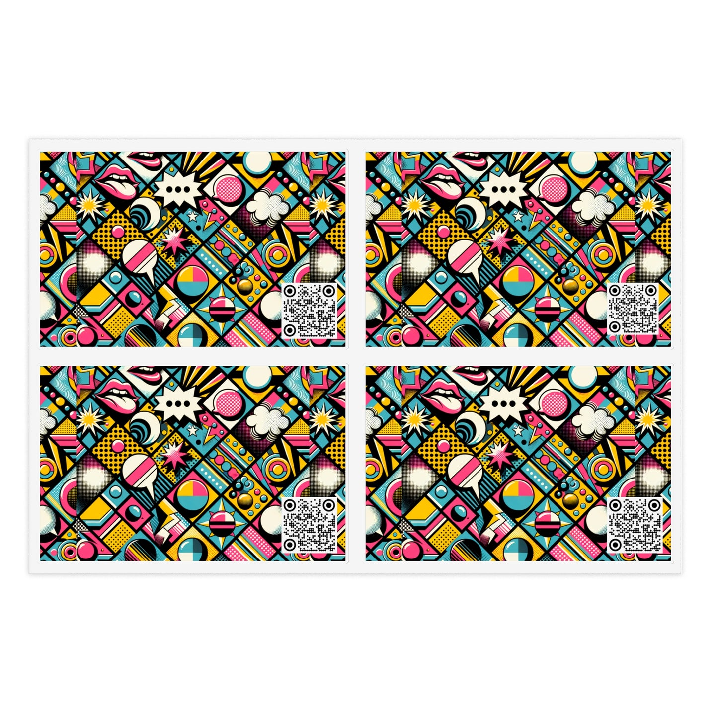 Neon Pop Art Revival Pop Culture Retro Sticker Sheets - 8404 Design-46