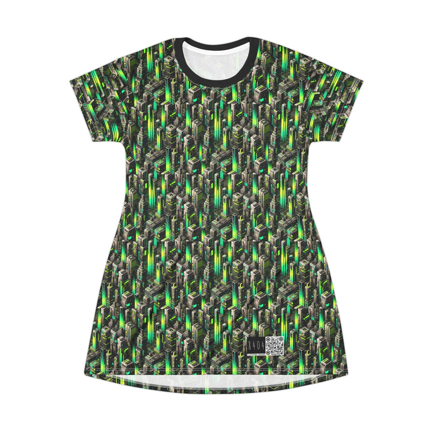 Digital Rebellion Tech-Forward Streetwear T-Shirt Dress - 8404 Design-63