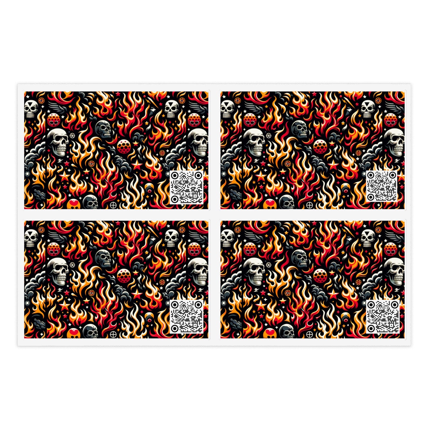 Flame Graphics Maximalist Streetwear Sticker Sheets - 8404 Design-76