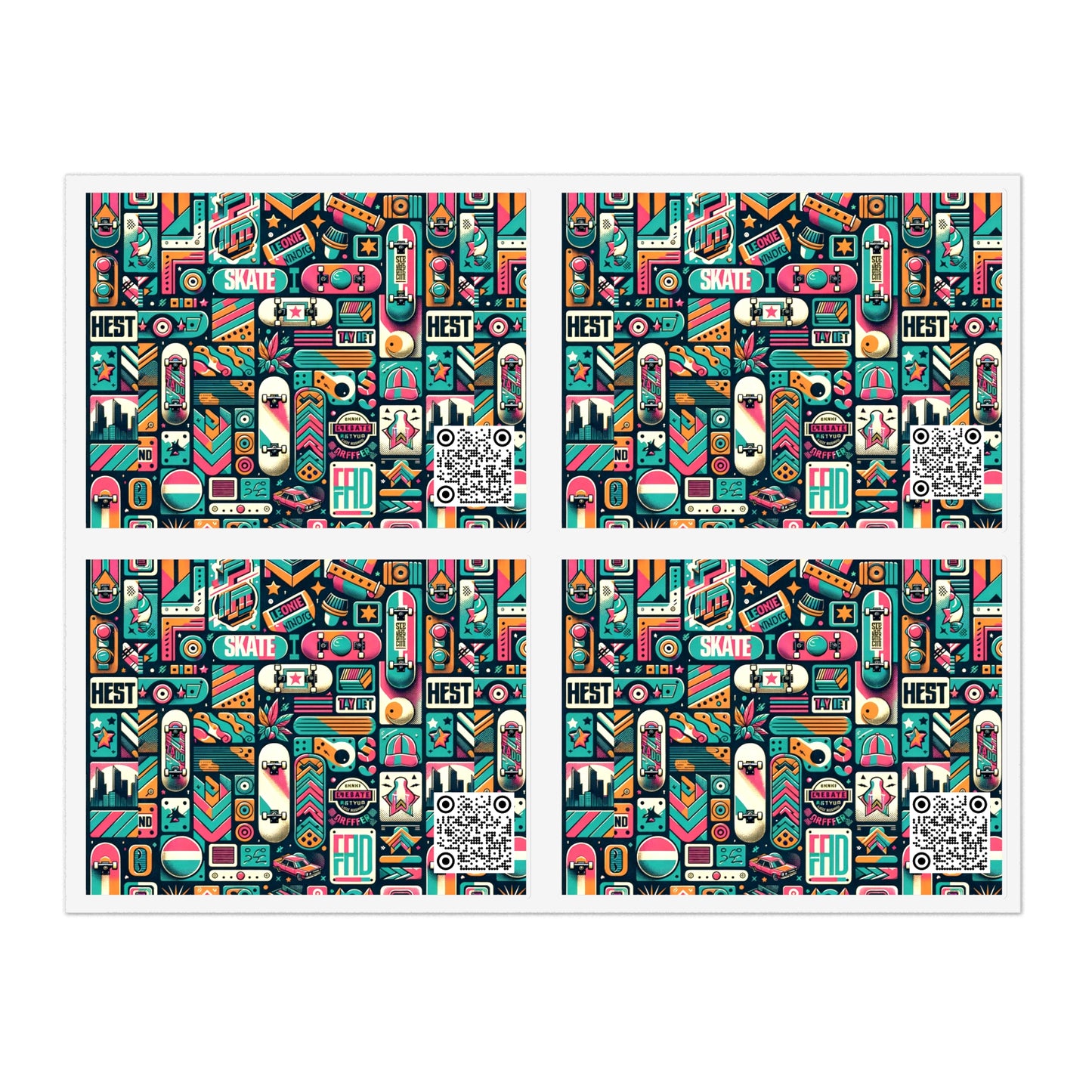 Skate Culture Revival Urban Retro Cool Sticker Sheets - 8404 Design-61