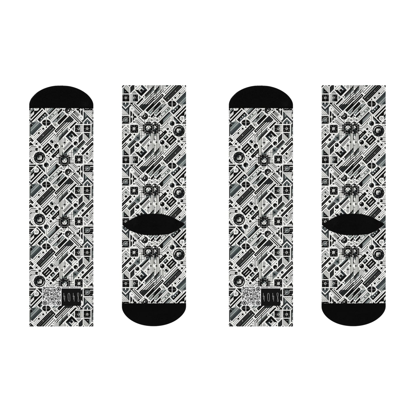 Digital Minimalism Minimalist Tech Cushioned Crew Socks - 8404 Design-62