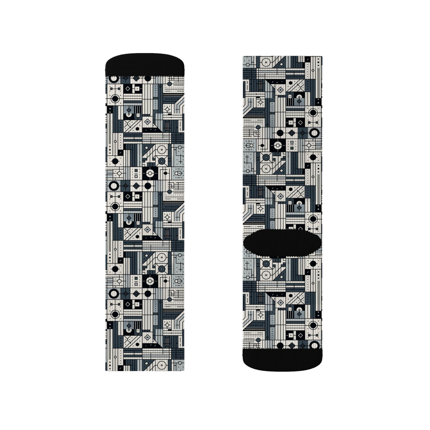 Digital Minimalism Minimalist Tech Sublimation Socks - 8404 Design-49