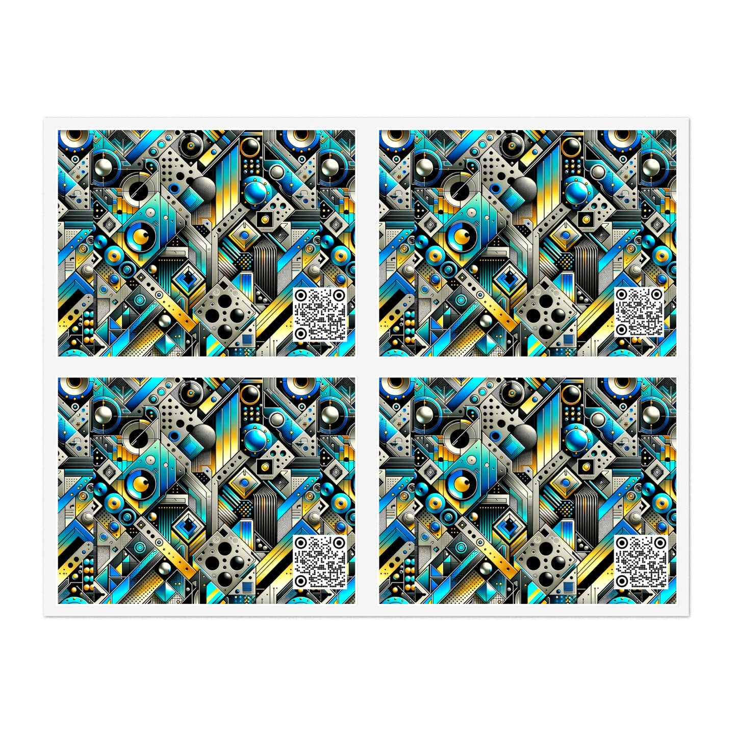 Tech Art Fusion Tech-Forward Streetwear Sticker Sheets - 8404 Design-50