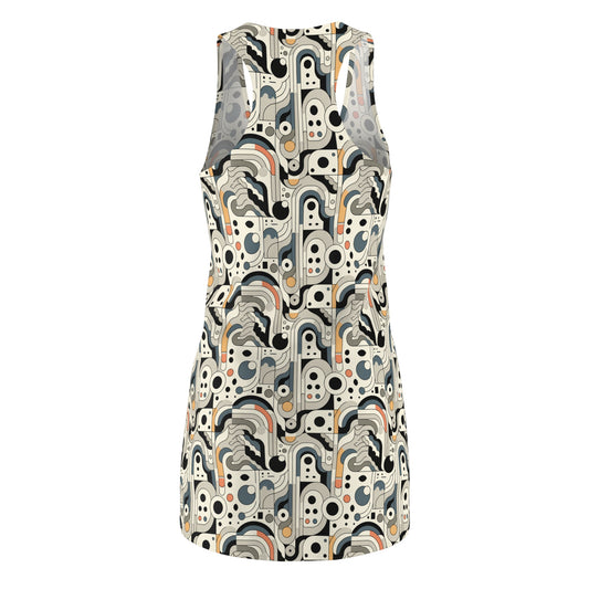 Modern Minimalism Minimalist Tech Women's Cut & Sew Racerback Dress - 8404 Design-60