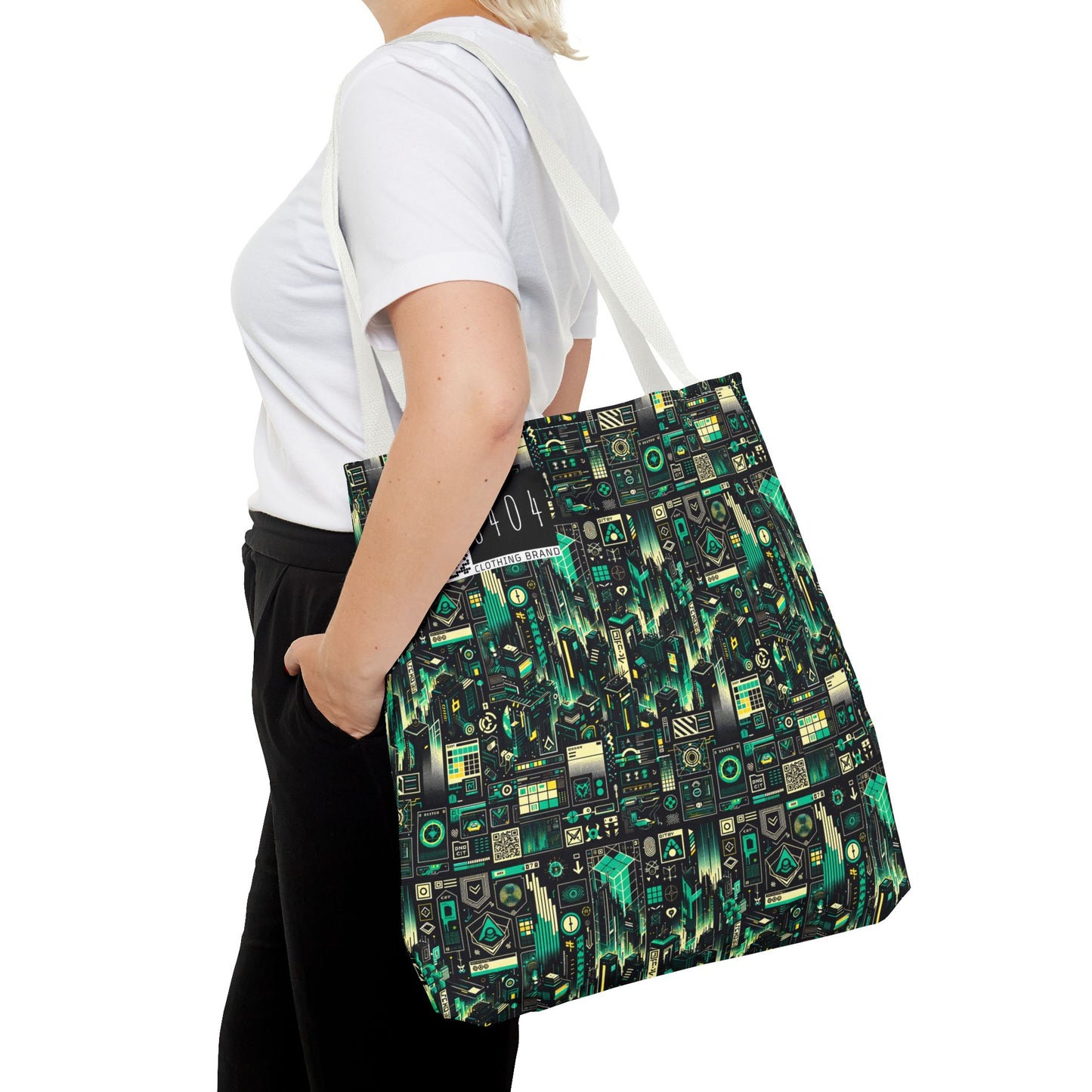 Digital Dystopia Tech Noir Tote Bag - 8404 Design-63