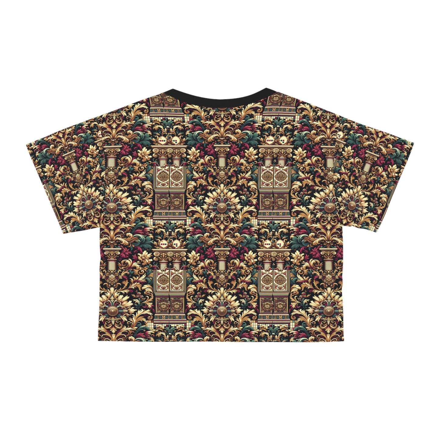 Digital Renaissance Modern Baroque Fusion Crop Tee - 8404 Design-57