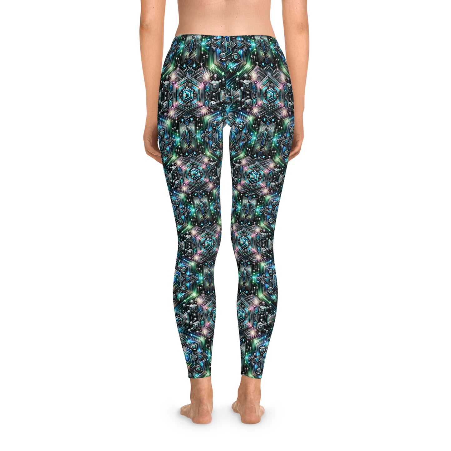 Tech-Infused Futurism Futuristic Tech Stretch Leggings - 8404 Design-63