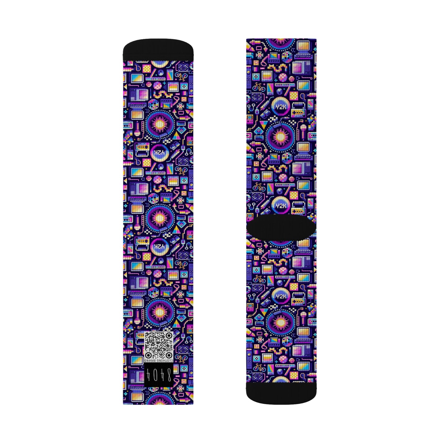 Digital Nostalgia Modern Retro Fusion Sublimation Socks - 8404 Design-64