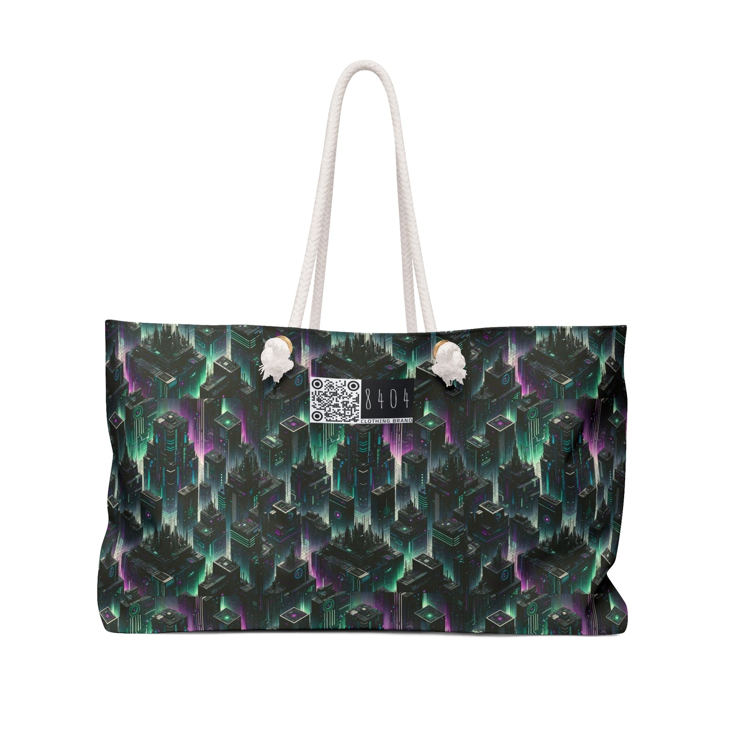 Tech Noir Aesthetics Tech-Forward Urban Dystopia Weekender Bag - 8404 Design-44