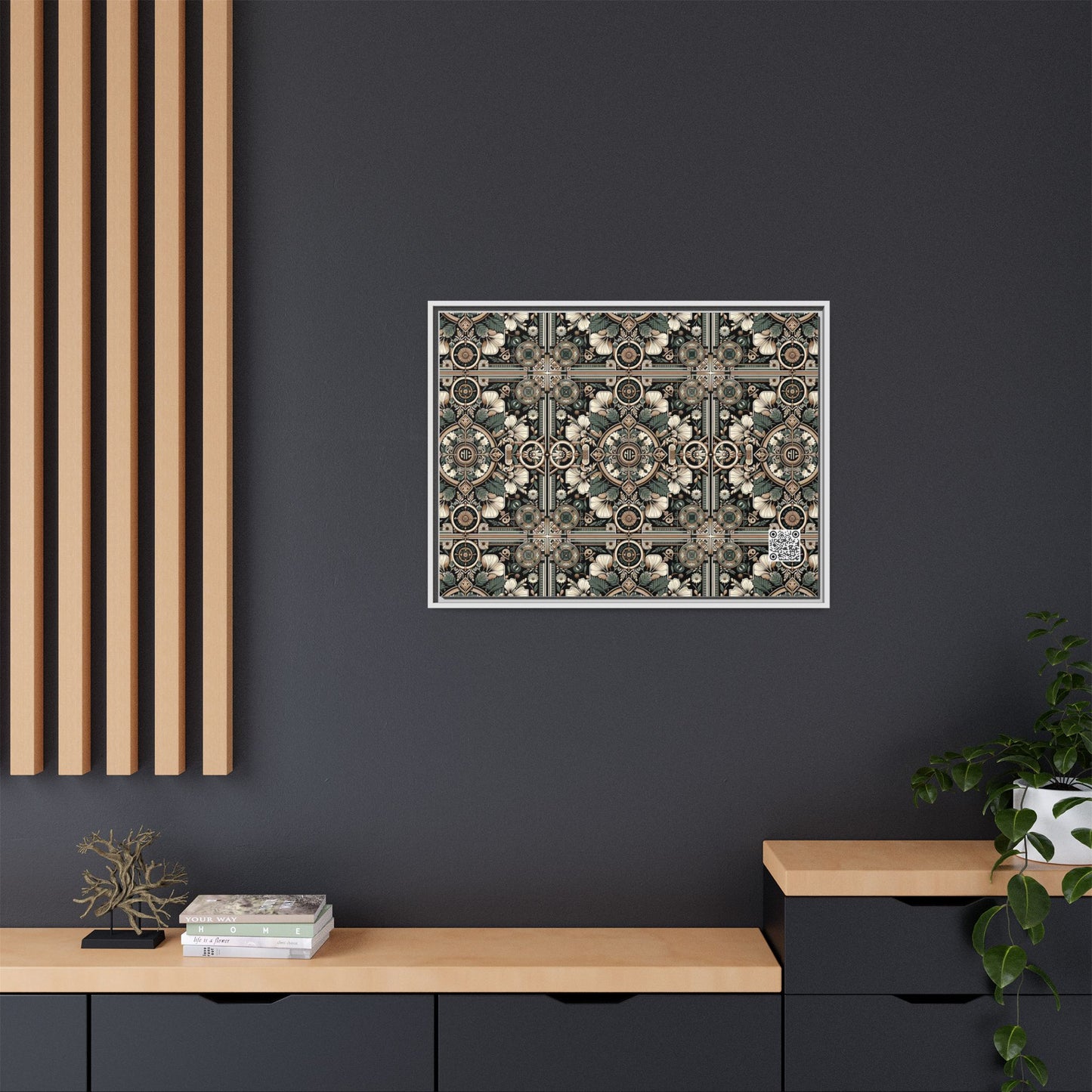 Cyber Garden Party Tech Garden Extravaganza Matte Canvas, Framed (multi-Color) - 8404 Design-66 A
