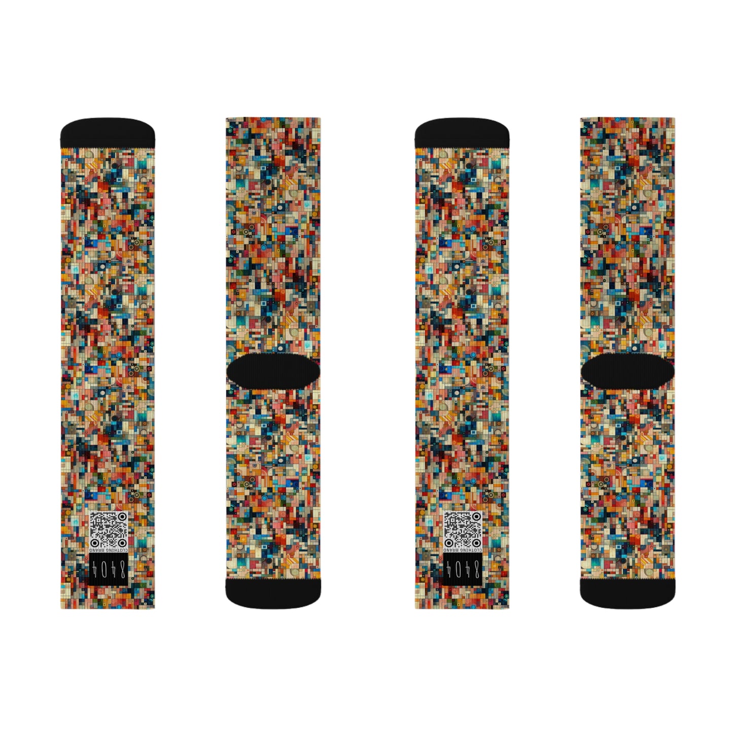 Digital Artistic Expression Artistic Streetwear Sublimation Socks - 8404 Design-46