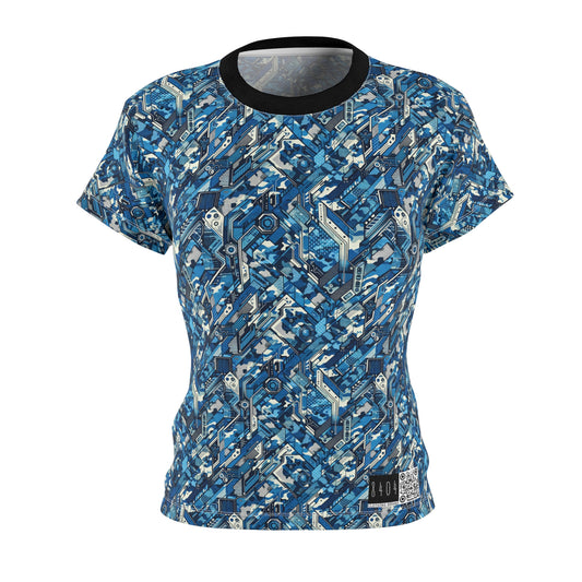 Tech Urban Camo Tech-Forward Streetwear With a Futuristic Military Edge Women's Cut & Sew Tee - 8404 Design-39