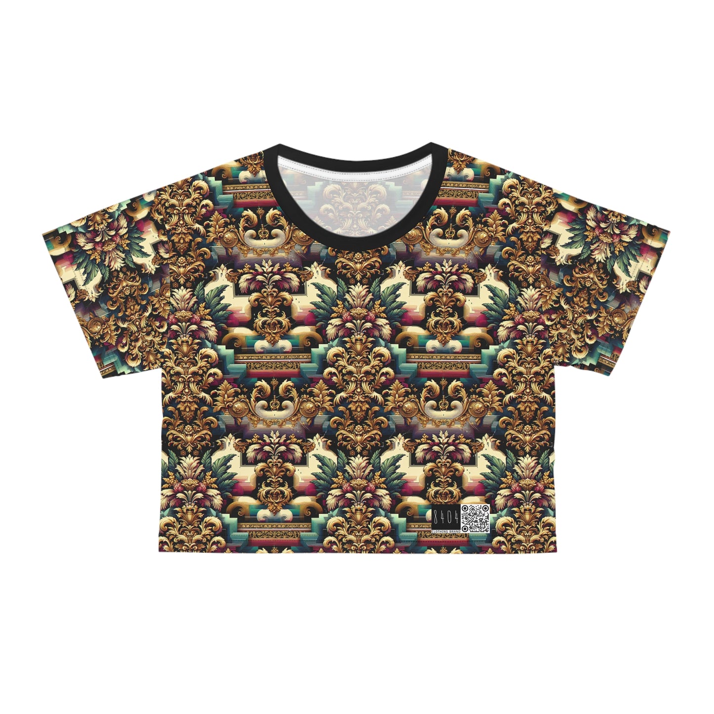 Digital Renaissance Modern Baroque Fusion Crop Tee - 8404 Design-60