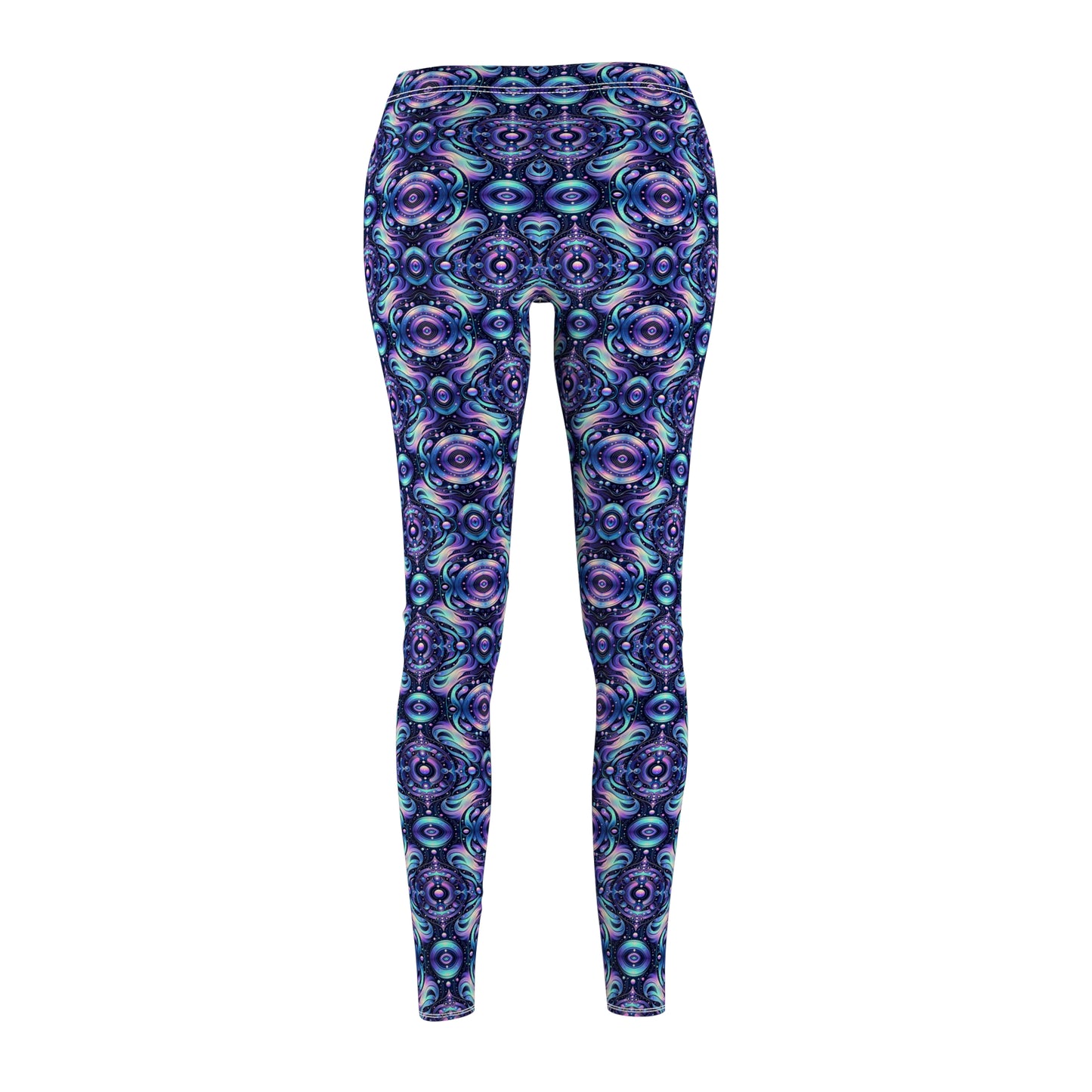 Iridescent Tech Fusion Tech-Forward Streetwear Women's Cut & Sew Casual Leggings - 8404 Design-62