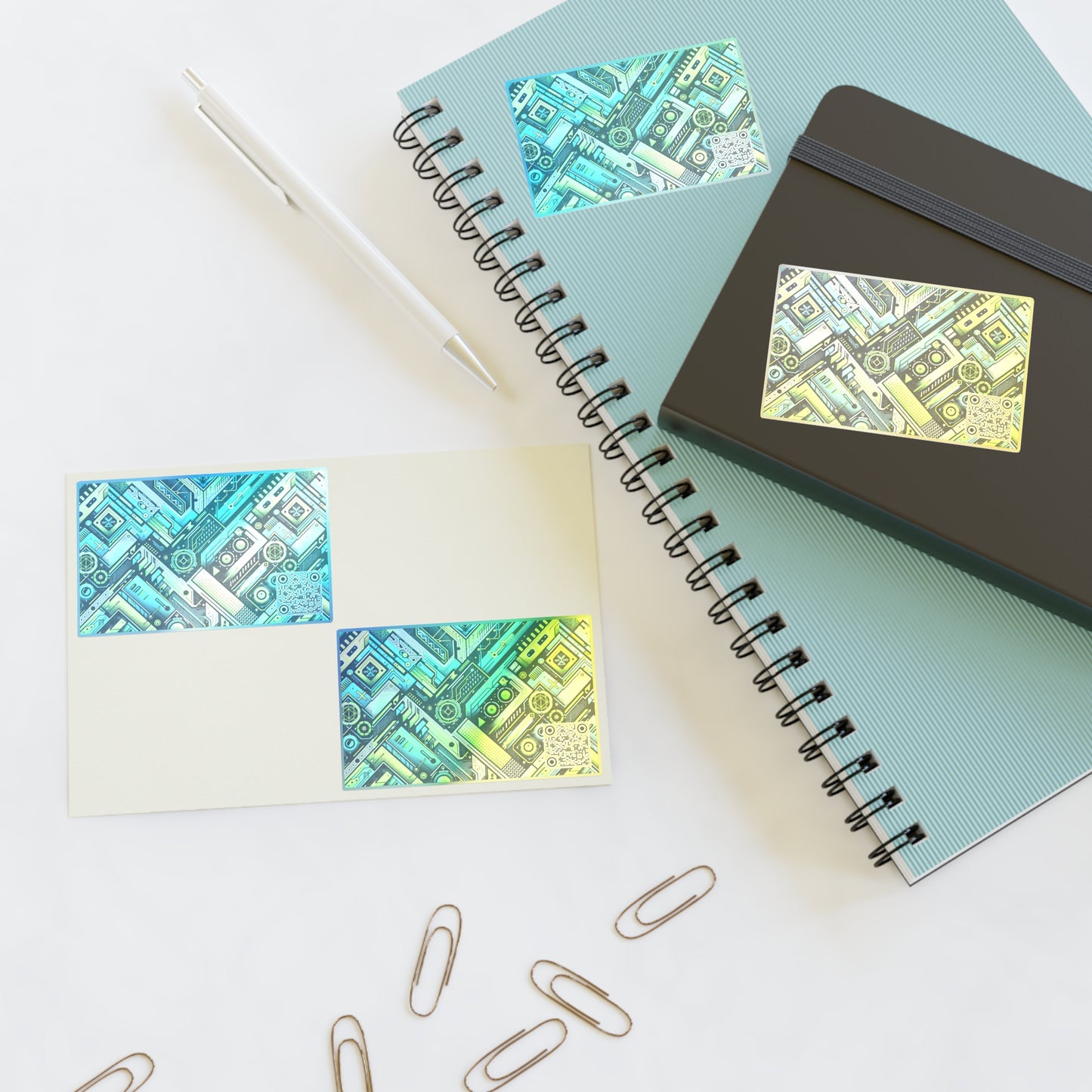 Tech-Infused Neon Tech-Forward Streetwear Sticker Sheets - 8404 Design-52