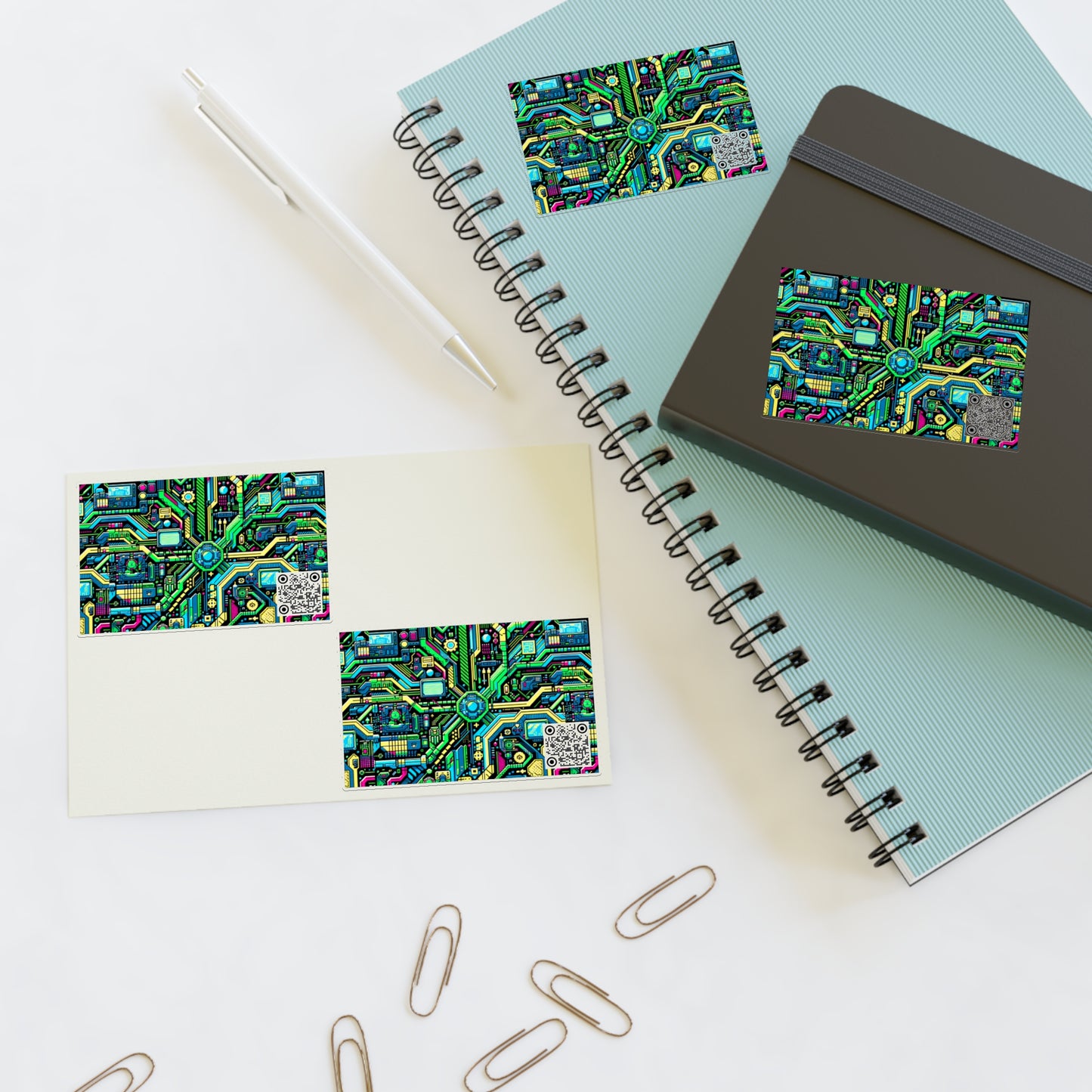 Digital Nomad Chic Cyberpunk Tech Sticker Sheets - 8404 Design-43