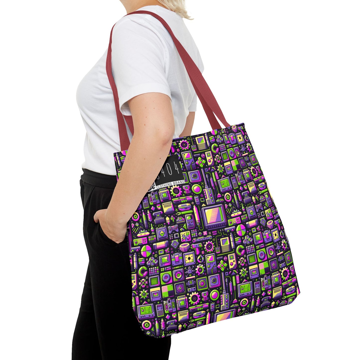 Digital Nostalgia Remix Modern Vintage Fusion Tote Bag - 8404 Design-67