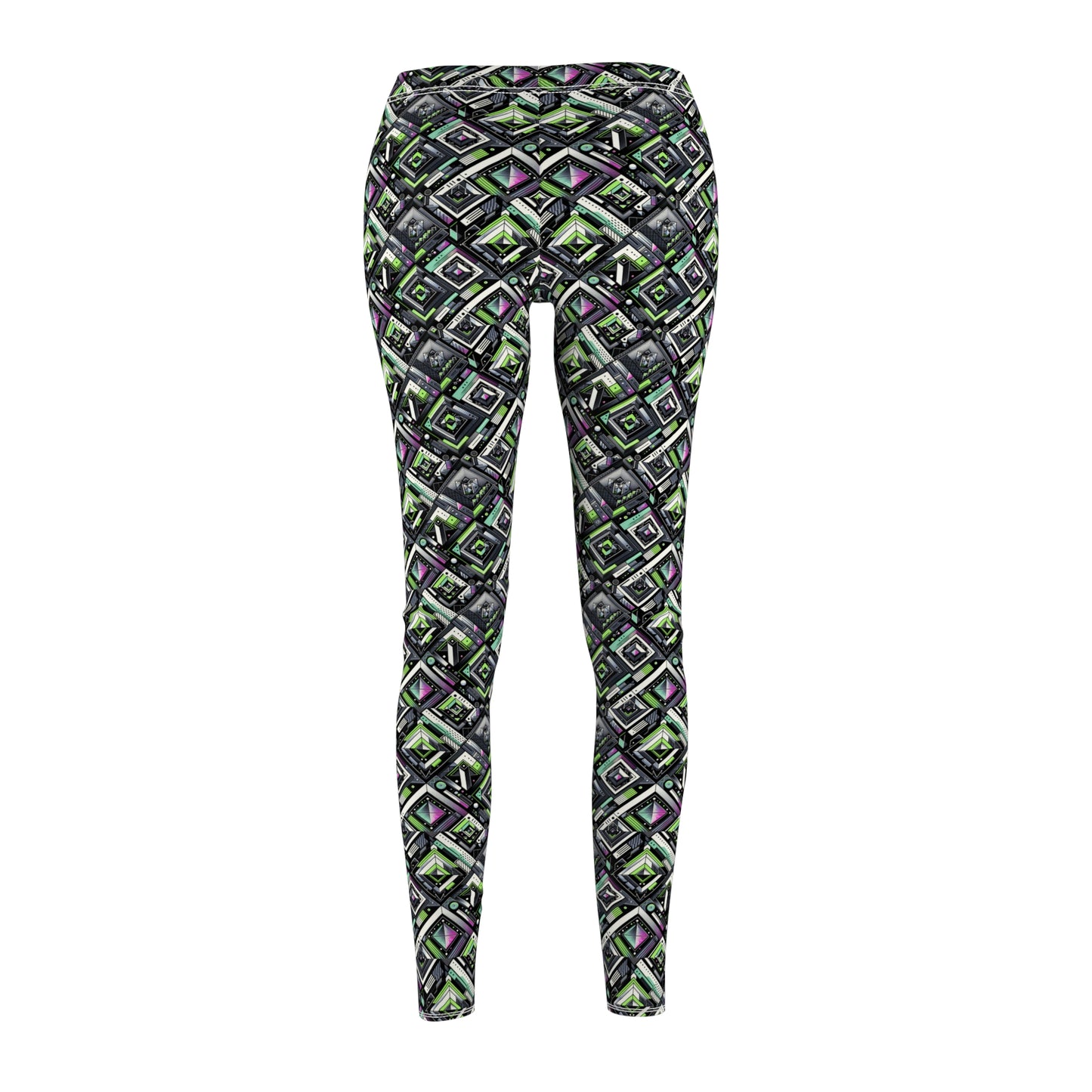 Retro Futurism Graphics Tech-Forward Streetwear Women's Cut & Sew Casual Leggings - 8404 Design-48