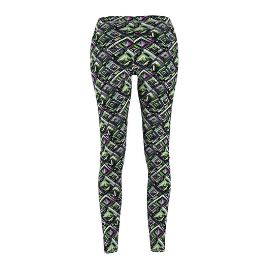 Retro Futurism Graphics Tech-Forward Streetwear Women's Cut & Sew Casual Leggings - 8404 Design-48
