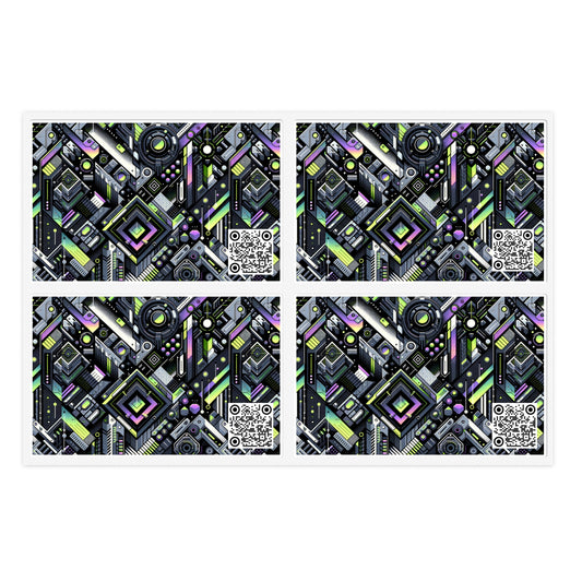 Retro Futurism Graphics Tech-Forward Streetwear Sticker Sheets - 8404 Design-49